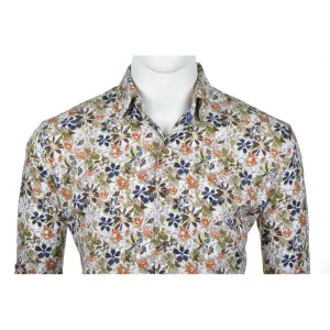 Chemise blanche manche longue imprimée fleurs de 2XL à 6XL