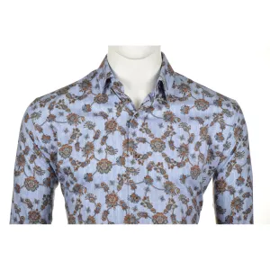 Chemise bleue manche longue de 2XL à 6XL-4XL
