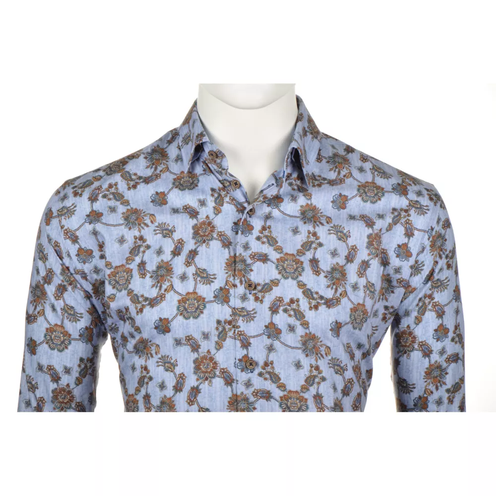 Chemise bleue manche longue de 2XL à 6XL-6XL