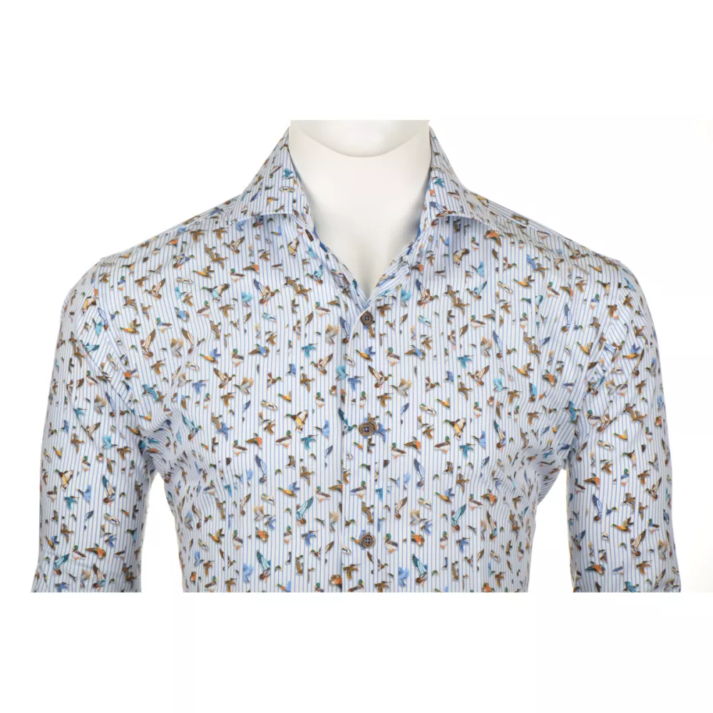 Chemise blanche manche longue imprimée canards de 2XL à 6XL-5XL