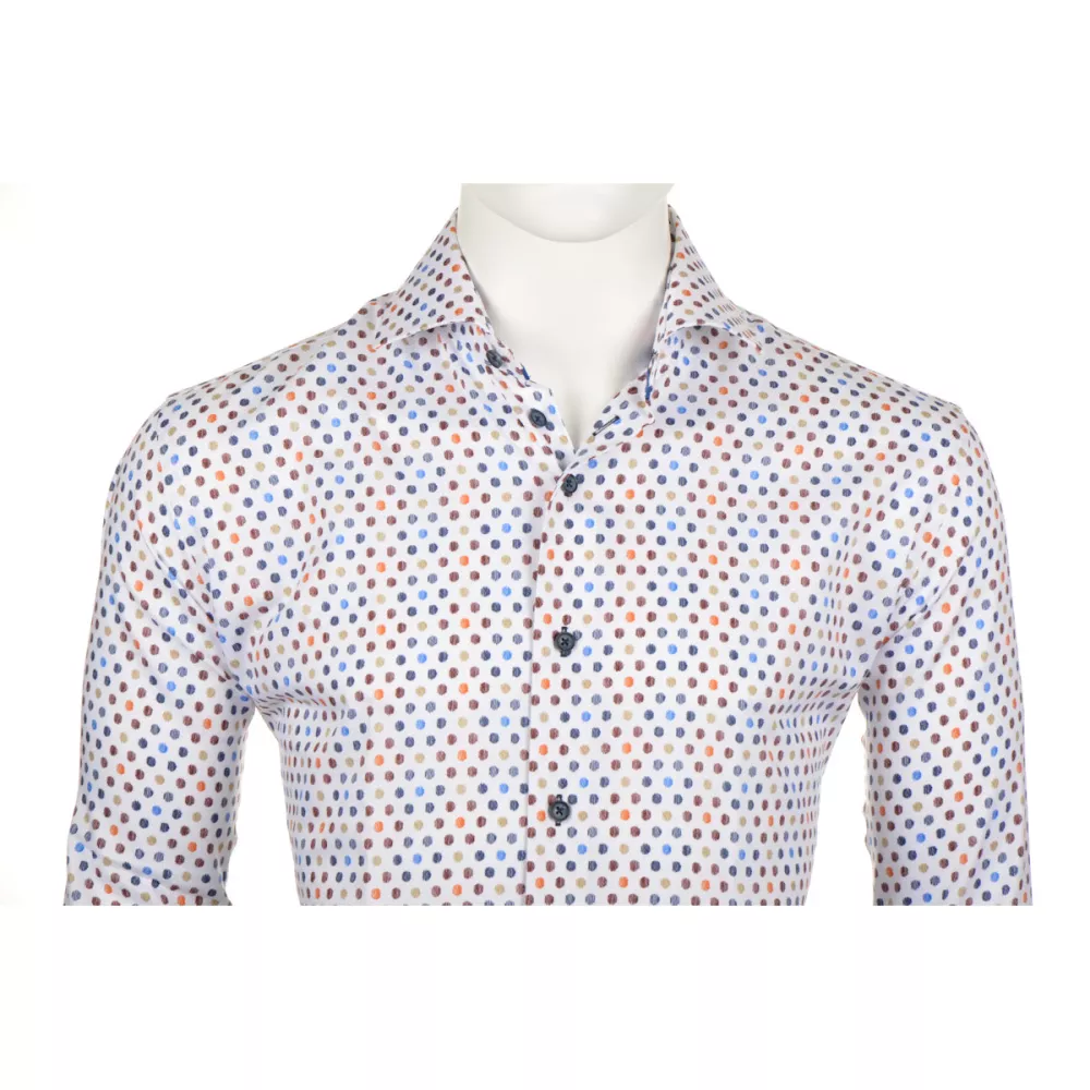Chemise blanche touches de couleurs manche longue de 2XL à 6XL-2XL