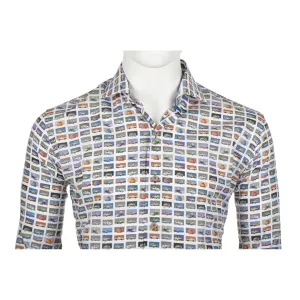 Chemise blanche manche longue imprimée voiture de 2XL à 6XL