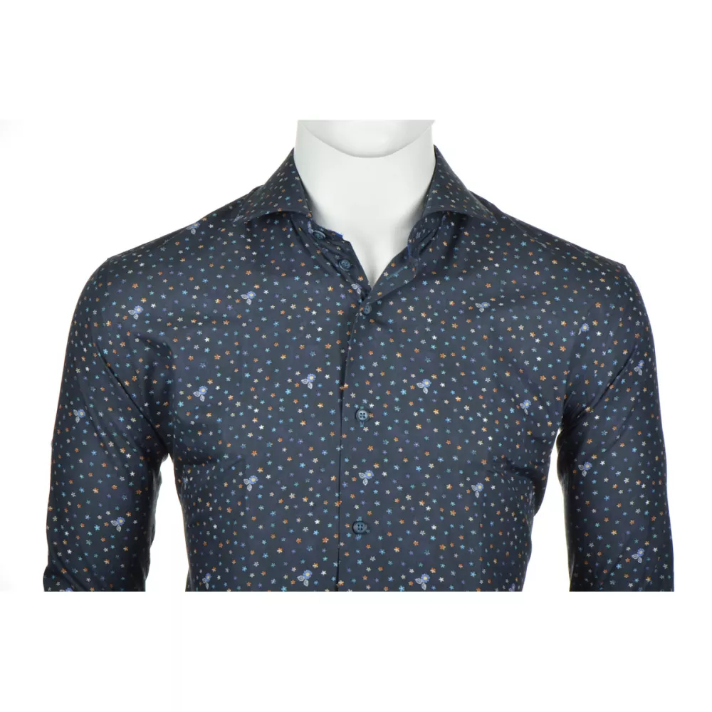 Chemise bleu marine manche longue de 2XL à 6XL-2XL