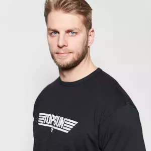 T-shirt Top Gun noir manches courtes-3XL