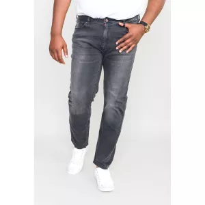 Jean grande taille noir délavé benson - Entre jambe 32-P48