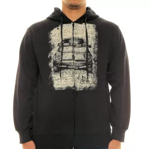Sweatshirt zippé à capuche noir 4XL et 6XL-4XL