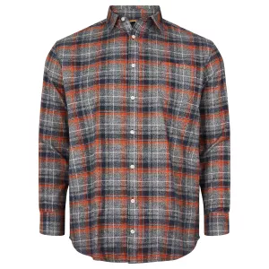 Chemise à carreaux Gris, marine et rouge manches longues