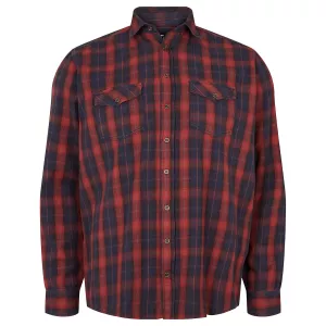 Chemise Replika Jeans carreaux marine bordeaux manche longue 4XL à 6XL-5XL