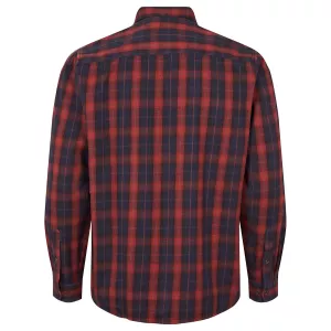 Chemise Replika Jeans carreaux marine bordeaux manche longue 4XL à 6XL-6XL