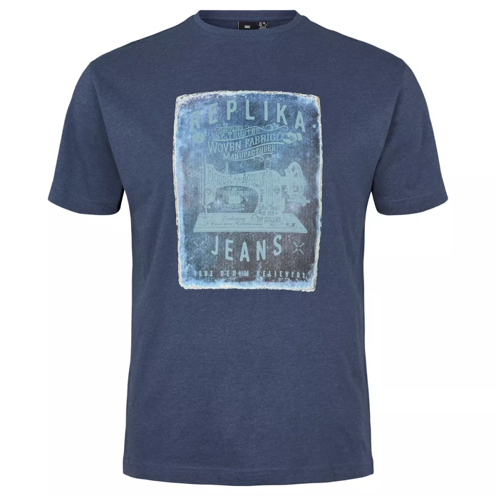 T-shirt Replika Jeans manche courte Mélange de bleu de 3XL à 6XL-5XL