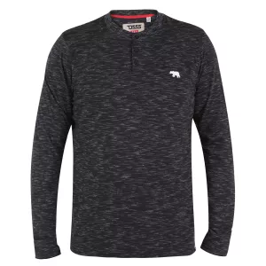 T-shirt col boutonné Mélange de gris foncé manche longue 3XL à 5XL