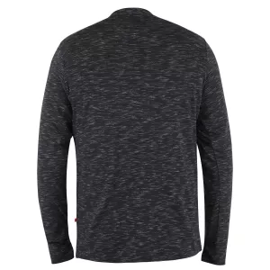 T-shirt col boutonné Mélange de gris foncé manche longue 3XL à 5XL-3XL