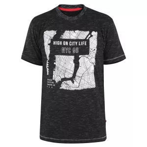 T-shirt D555 carte NYC Mélange de gris foncé