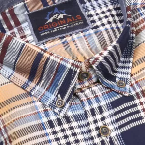 Chemise manche longue carreaux bordeaux bleu ocre de 3XL à 6XL-3XL