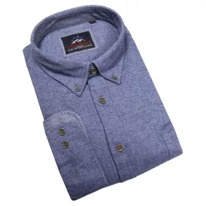 Chemise chevron bleu denim tissu épais stylé-5XL