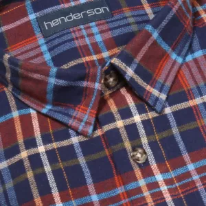 Chemise flanelle à Carreaux  bordeaux, marine et ocre-3XL