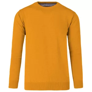 Pull Col rond manche longue ocre-3XL