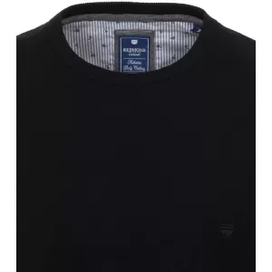 Pull Col rond manche longue noir-5XL