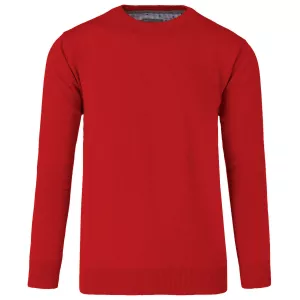 Pull Col rond manche longue rouge-4XL