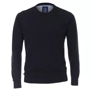 Pull Col rond manche longue bleu nuit-4XL
