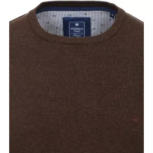 Pull Col rond manche longue Brun Foncé-6XL