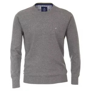 Pull Col rond manche longue gris clair-4XL
