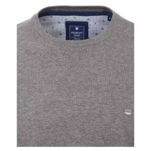 Pull Col rond manche longue gris clair-4XL