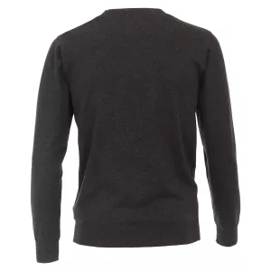 Pull Col rond manche longue gris foncé-4XL