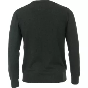Pull Col rond manche longue vert foncé-6XL