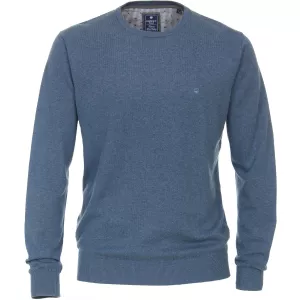 Pull Col rond manche longue bleu clair-4XL