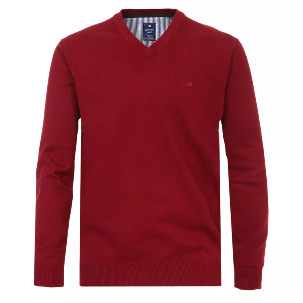 Pull Col en V manche longue bordeaux de 3XL à 6XL-4XL