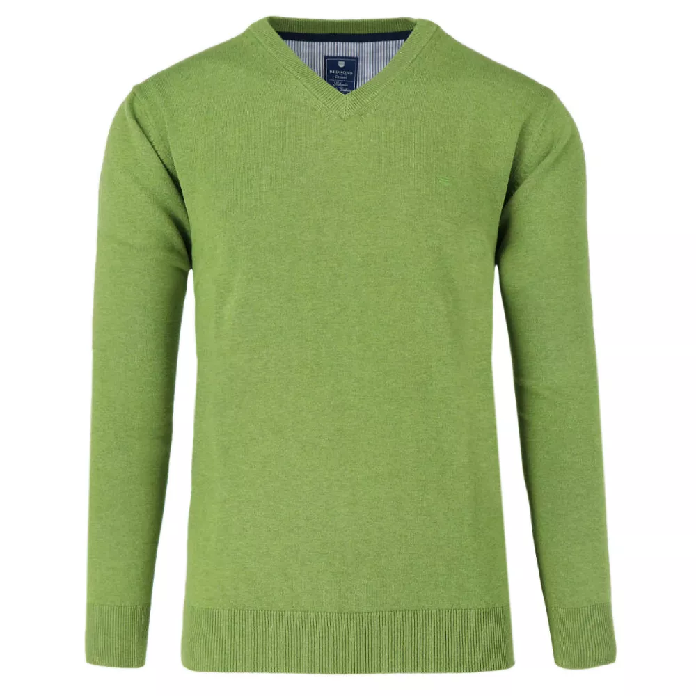 Pull Col en V manche longue vert prairie de 3XL à 6XL-5XL