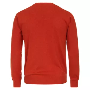 Pull Col en V manche longue terracotta-6XL