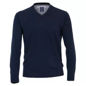 Pull Col en V manche longue bleu marine de 3XL à 6XL