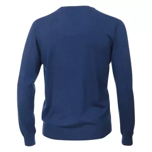 Pull Col en V manche longue Bleu zéphir-4XL