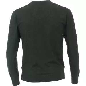 Pull Col en V manche longue vert foncé-3XL