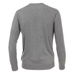 Pull Col en V manche longue gris clair-4XL
