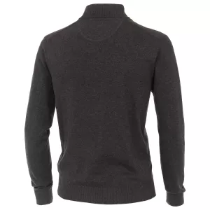 Pull Cardigan zippé gris foncé-6XL