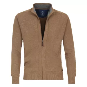 Pull Cardigan zippé Camel