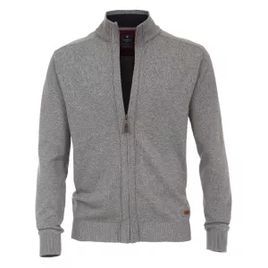 Pull Cardigan zippé gris clair de 3XL à 6XL