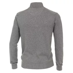 Pull Cardigan zippé gris clair-4XL