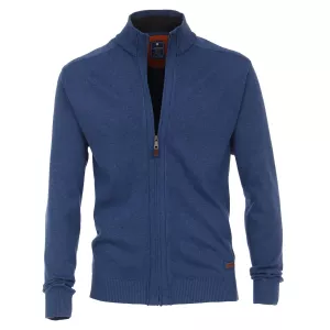 Pull Cardigan zippé bleu de 3XL à 6XL