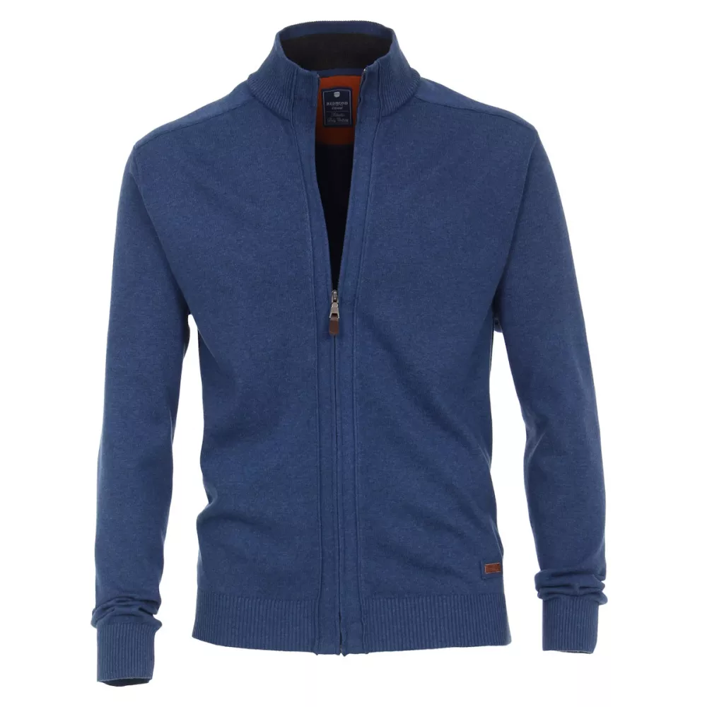 Pull Cardigan zippé bleu de 3XL à 6XL-3XL