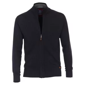 Pull Cardigan zippé bleu marine de 3XL à 6XL