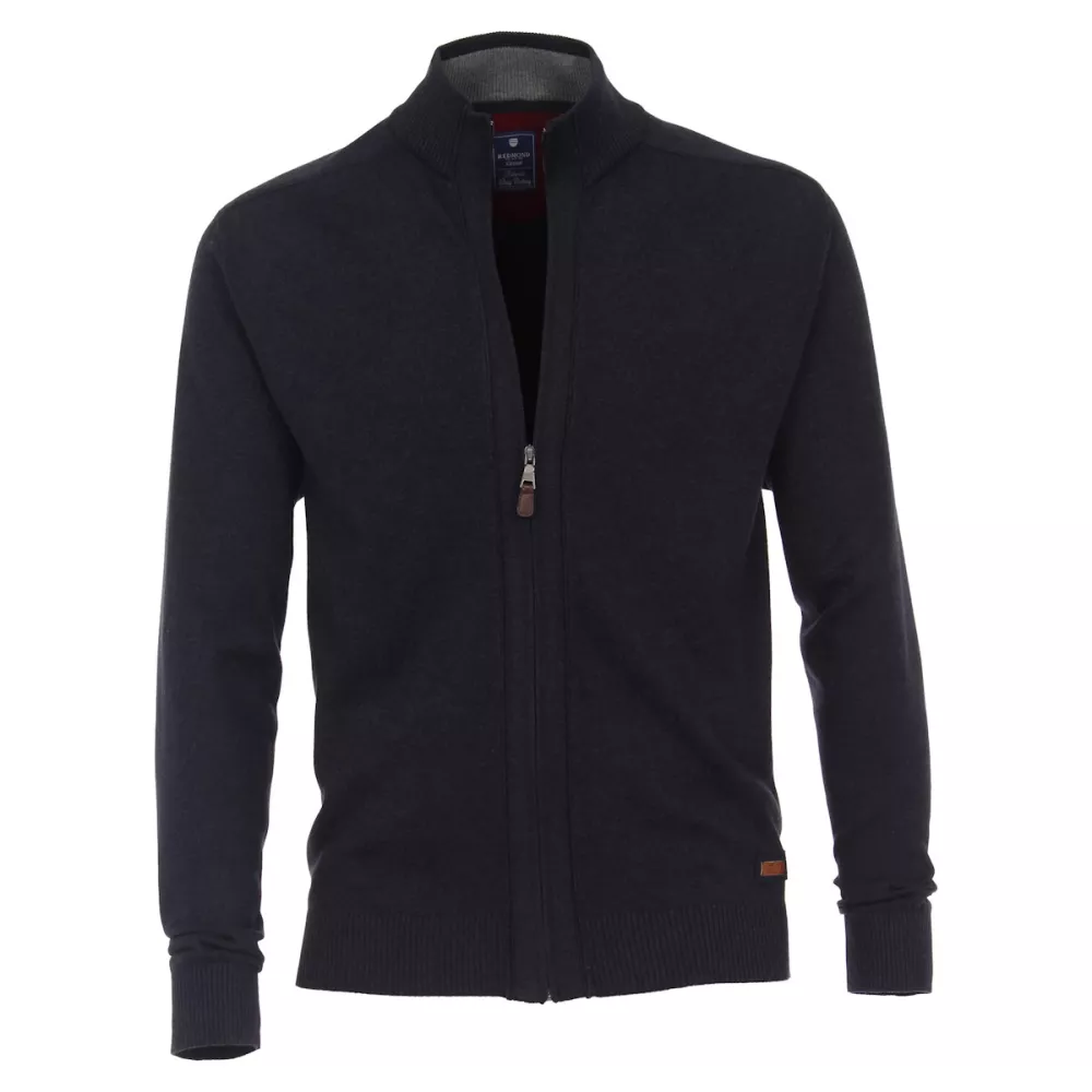 Pull Cardigan zippé bleu marine de 3XL à 6XL-4XL