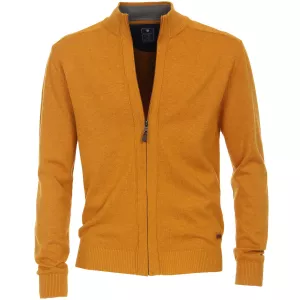 Pull Cardigan zippé ocre de 3XL à 6XL