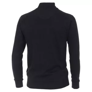 Pull Cardigan zippé bleu marine-6XL
