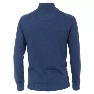 Pull Cardigan zippé bleu-4XL