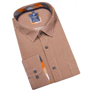 Chemise imprimée petits motifs orange