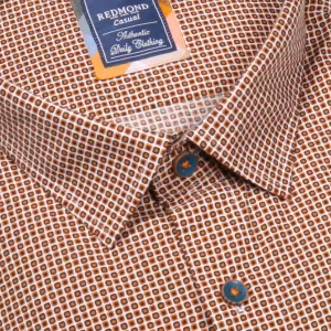 Chemise imprimée petits motifs orange-6XL